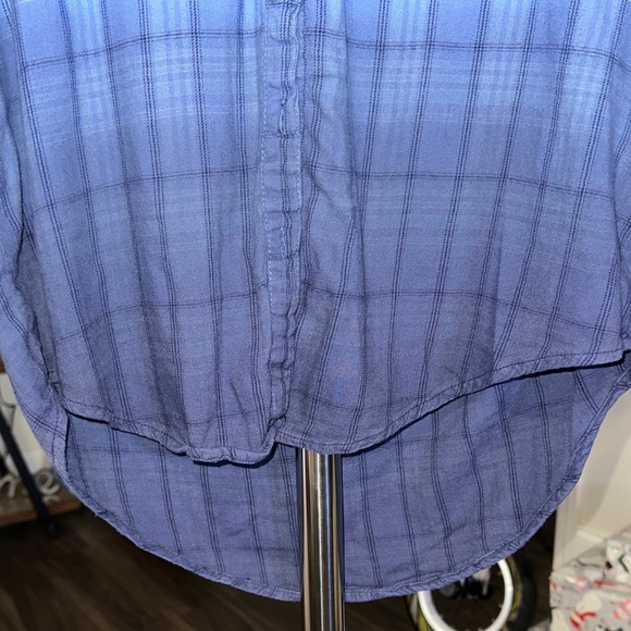 Aerie Blue Hombe Hooded Button Down - Picture 2 of 7